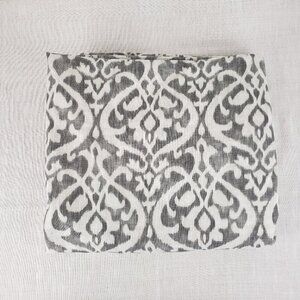 Pottery Barn Ingrid Drape Gray Ivory Ikat Cotton 3-in-1 Pole Top Lined 50" x 84"